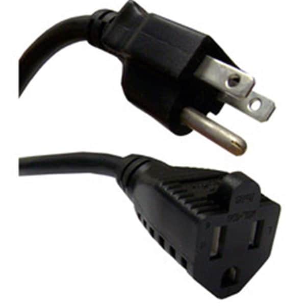 Cable Wholesale SJT Extension Cord, 18 AWG, 1 Outlets, 5-15R, Black, 5-15P, 10 ft 10W1-03210 - main
